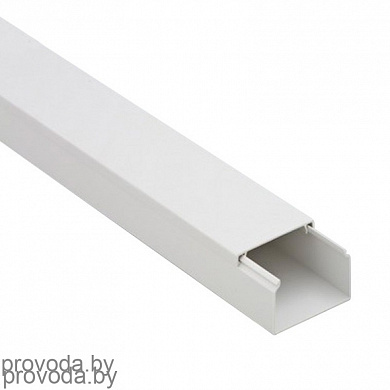картинка Кабель-канал (короб) ПВХ 40х40, Цвет: Белый (24 м/уп) от интернет-магазина "PROVODA.BY"